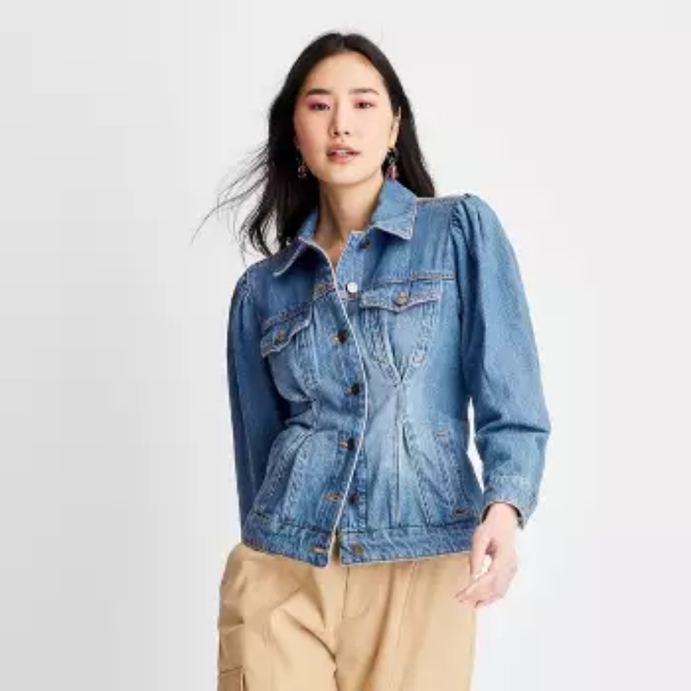 Women's Cinched Waist Denim Jacket - Future Collective™ with Gabriella Karefa